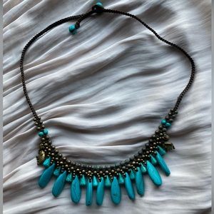 Vintage Handcrafted African Blue Calcite Necklace